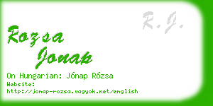 rozsa jonap business card